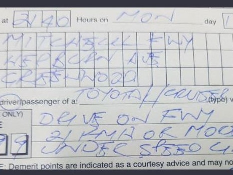 WA Police fined a driver for going too slow. Picture: Twitter