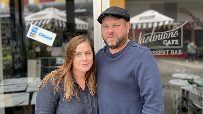 Justin and Elizabeth Georgopoulos' business, Justinian’s Cafe and Dessert Bar, was robbed and ransacked. Picture: Annie Lewis