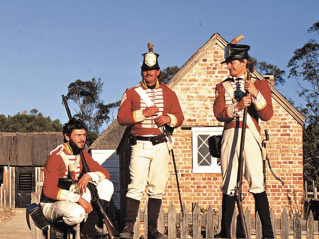 Redcoats of Old Sydney Town take a break.