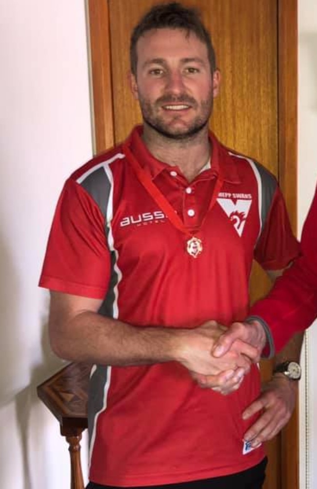 Tom Preece after winning the Swans’ best and fairest in 2019.