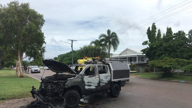 Stolen HiLux set on fire behind Gill Park on Grosvenor Street