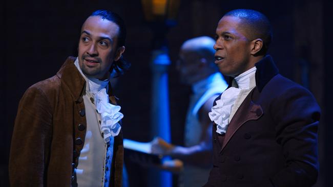 Odum Jr with Lin Manuel Miranda in a scene from Hamilton.