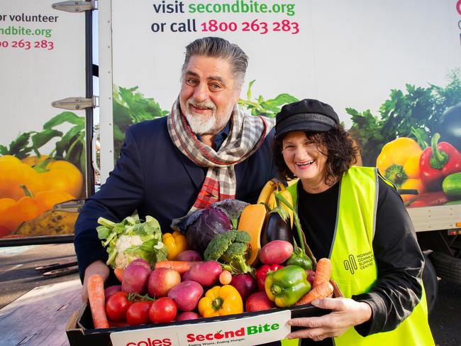 Coles SecondBite Winter Appeal 2024, Matt Preston and Rosie Italiano (black cap), Photos:  Rebecca Michael