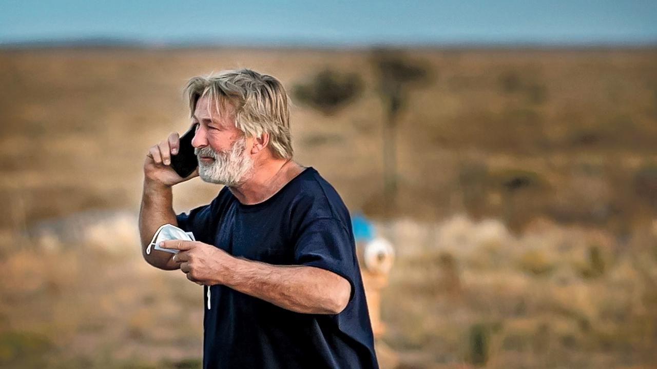 A distraught Alec Baldwin lingers in the parking lot outside the Santa Fe County Sheriff's offices on Camino Justicia after being questioned. Picture: Jim Weber/Santa Fe New Mexican