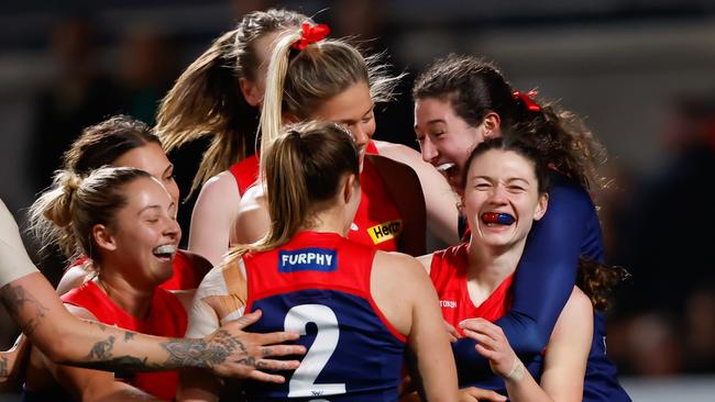 The Demons charged home in the second half. Picture: Dylan Burns/AFL Photos via Getty Images.