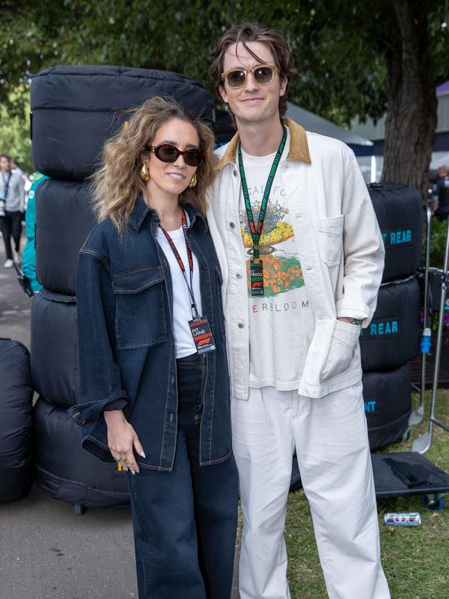 Chloe Stroll and Scotty James Saturday at the 2024 FORMULA 1 Melbourne Albert Park. Picture: Jason Edwards