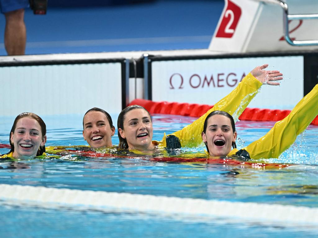 It was a gorgeous moment of relief after an intense Olympics campaign. Picture: AFP