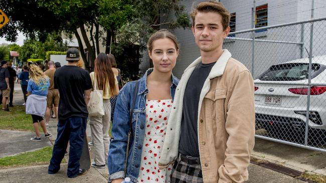 Kacie Eccleston and Lachlan Burgess at the Centrelink in Nerang. Picture: Jerad Williams