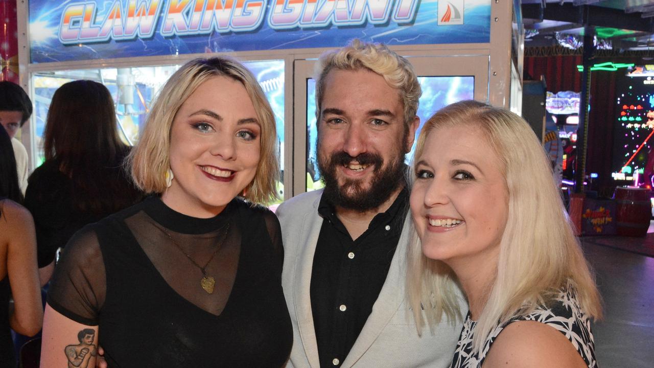 Rachael Hand, James Taylor and Cecilia Manalac at the opening of Hijinx Hotel, Surfers Paradise. Pic: Regina King