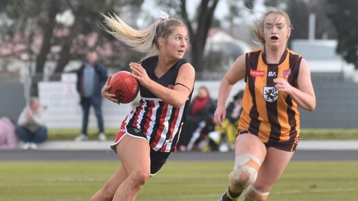 North Gambier's Alice Tentye in action for the South East. Picture: North Gambier Football Club