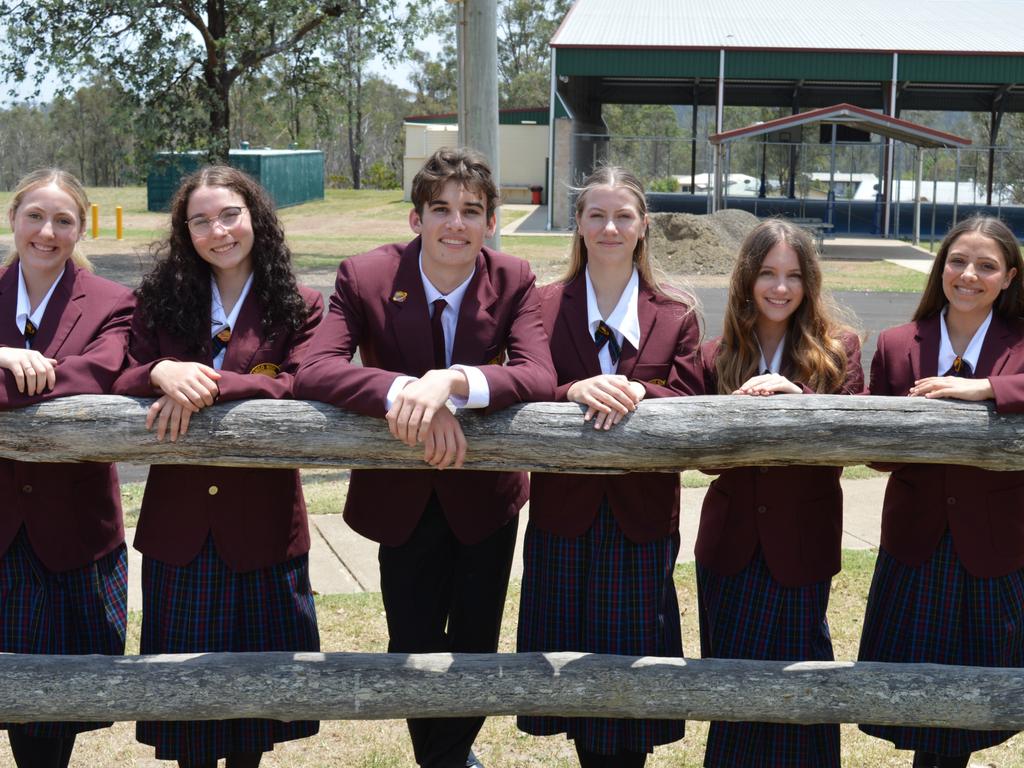 Nanango School leaders 2024. Mikayla-Jayde Weekes, Paige Nilon-Brown ,, Lachlan Cronin, Gabrielle Duncombe, Sophie Wust, Maddison Ehrlich.