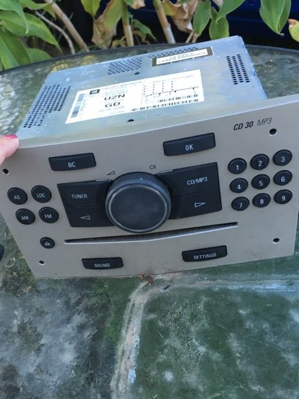 Her car stereo which dislodged in the crash Pictures: supplied