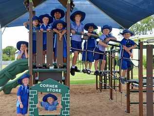 SO MUCH FUN: Students at St Therese Catholic Primary School Monto enjoy their new playground. Picture: Felicity Ripper