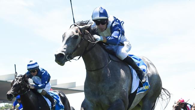 My Gladiola ridden by Jamie Mott wins the Sportsbet Blue Diamond Preview (F)(Chute) at Sportsbet Sandown Lakeside Racecourse on January 25, 2025 in Springvale, Australia. (Photo by Pat Scala/Racing Photos via Getty Images)