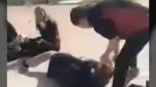 A girl was arrested over a sickening attack which played out in front of stunned students at Whyalla Secondary School. Picture: 7NEWS