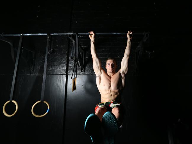 22.5.2016.Adelaide man James Newbury off to CrossFit World Games.James at CrossFit Gym on Gilbert Street. pic tait schmaal.
