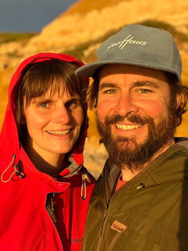 Nick Dugmore, who was diagnosed with bowel cancer, with his wife Rebecca Dugmore. Picture: Instagram