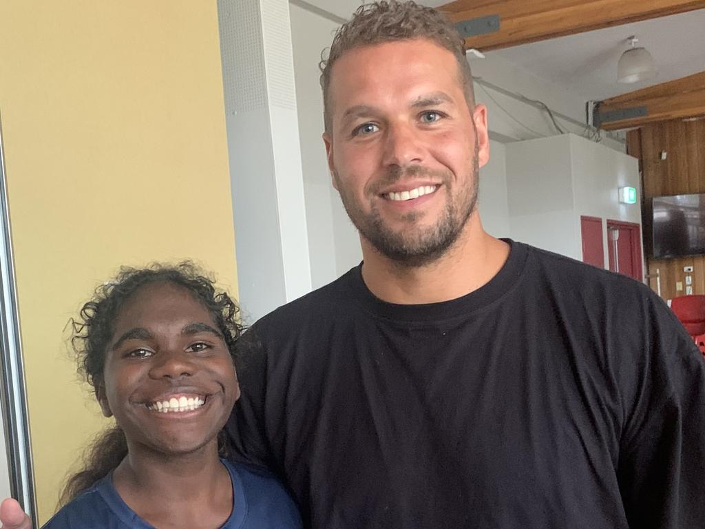 Blacksmith with AFL icon Lance "Buddy" Franklin. Picture: Telaya Blacksmith.