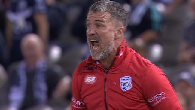 Marco Kurz explodes after second red card.