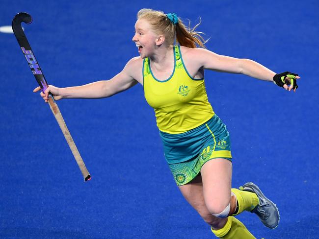 Amy Lawton was part of the Hockeyroos team which claimed silver at the 2022 Commonwealth Games in Birmingham, England. Picture: Getty Images