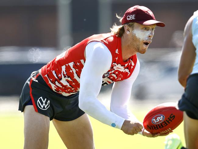 Callum Mills during the Sydney Swans match simulation training session on February 7, 2025.   Photo by Phil Hillyard (Image Supplied for Editorial Use only - **NO ON SALES** - Â©Phil Hillyard )