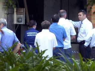 Police and WorkCover at the scene of the gas explosion at St Vincent’s Hospital in April.