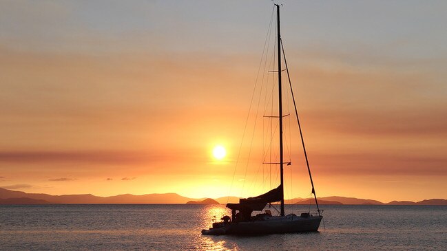 A catamaran is one of the best vantage points from which to witness a spectacular Whitsunday sunset.