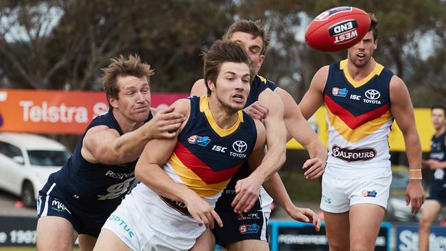 Corey Davey in action for the Crows at SANFL level. Picture: MATT LOXTON