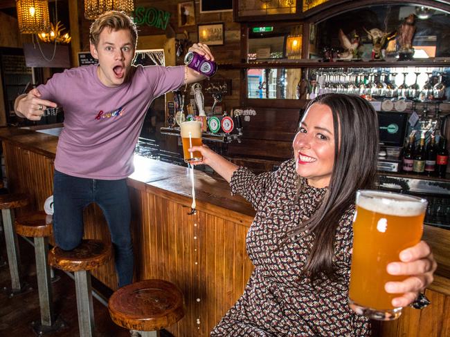 Joel Creasey and Myf Warhurst presented a series of online entertainment events hosted by brewer Coopers to help pubs. Picture: Jake Nowakowski.