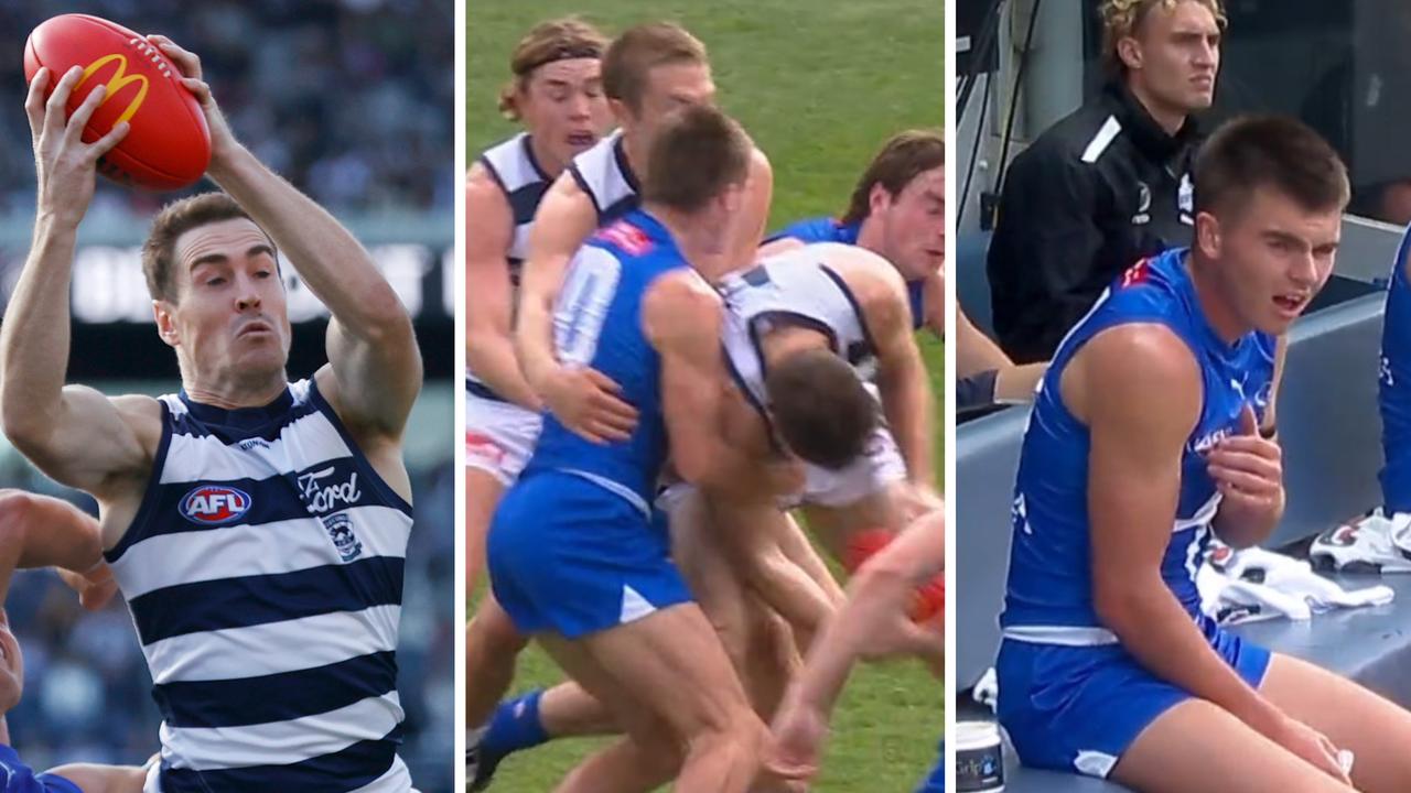 Geelong's Jeremy Cameron and North Melbourne's Colby McKercher.