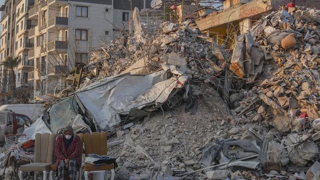 Search and rescue efforts continue on collapsed buildings in Hatay, Turkey, on Sunday. Picture: Getty Images