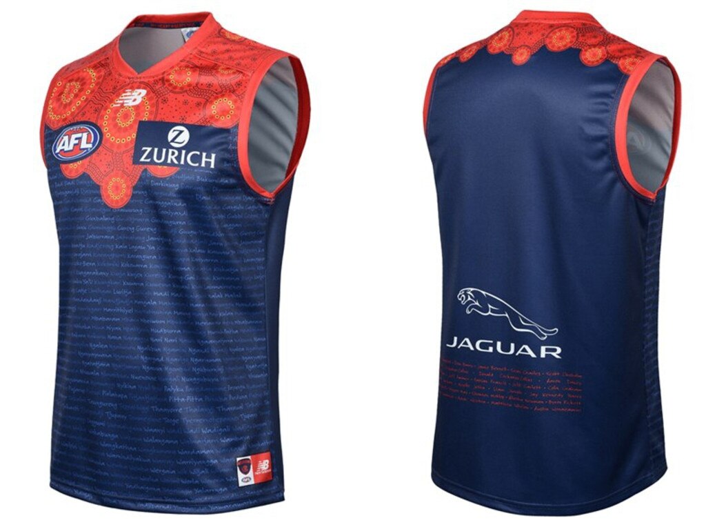 Melbourne 2020 Sir Doug Nicholls Indigenous Round jumper.