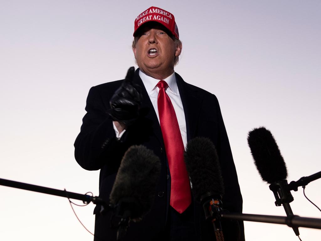 Donald Trump is holding three rallies today. Picture: Brendan Smialowski / AFP