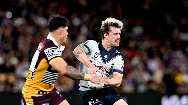 Melbourne played themselves back into form against the Broncos, but their spot in the top four is not locked in. Picture: Getty Images.