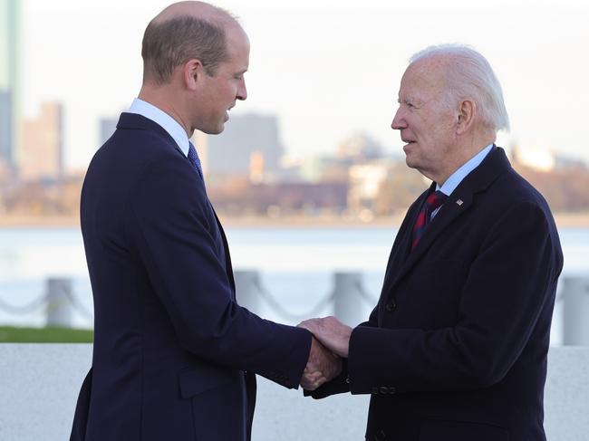 Prince William meets with US President Joe Biden at the John F. Kennedy Presidential Library and Museum on December 2 in Boston, Massachusetts. Picture: Getty