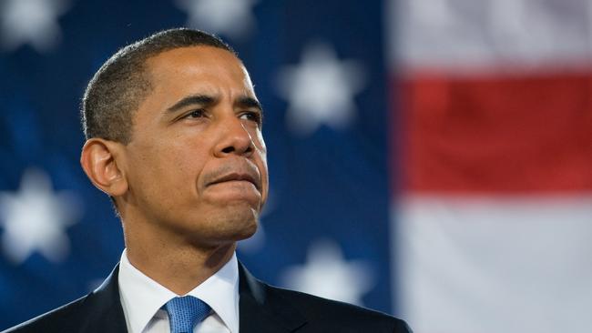 Then US President Barack Obama speaking during a town-hall meeting at Fox Senior High School in Arnold, Missouri in Aril 20029. Picture: AFP PHOTO / Saul LOEB