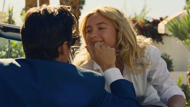 Harry Styles and co-star Florence Pugh get intimate in the new movie. Picture: Warner Bros