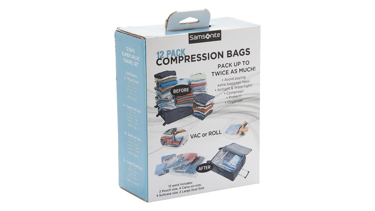 Samsonite Compression Packing Bags, 12 piece. Picture: Amazon