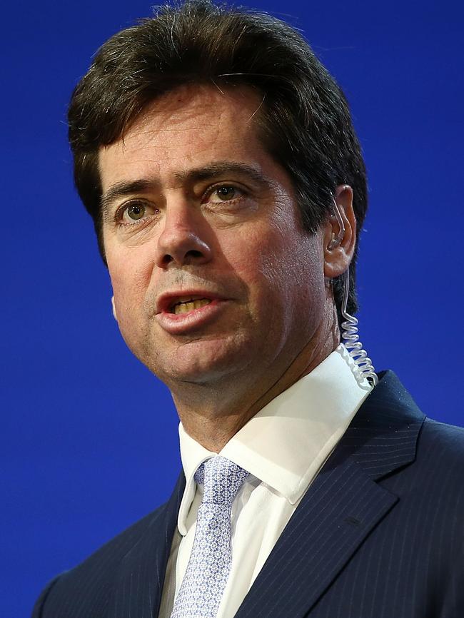 Now-AFL boss Gillon McLachlan is accused of going back on his word in the recording. Picture: Mark Metcalfe/Getty