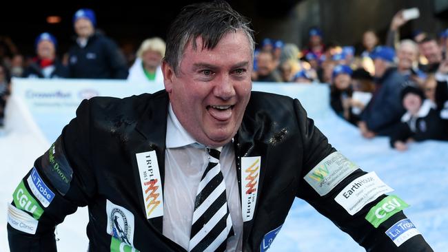 Eddie McGuire participating in The Big Freeze. Picture: Tracey Nearmy/AAP