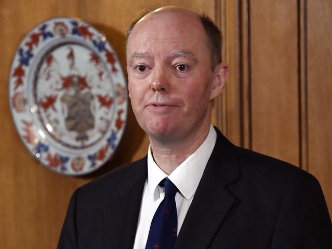 Britain’s chief medical officer, Professor Chris Whitty. Picture: AP