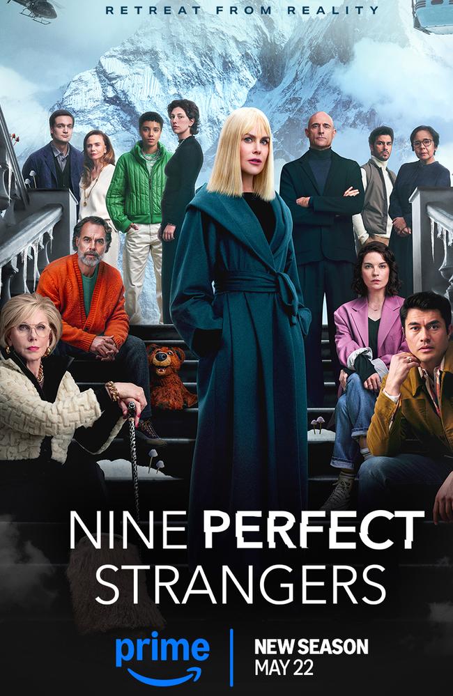 Baranski and Kidman are joined by Henry Golding, Mark Strong and Aussie actor Murray Bartlett in the second season of Nine Perfect Strangers. Picture: Prime Video