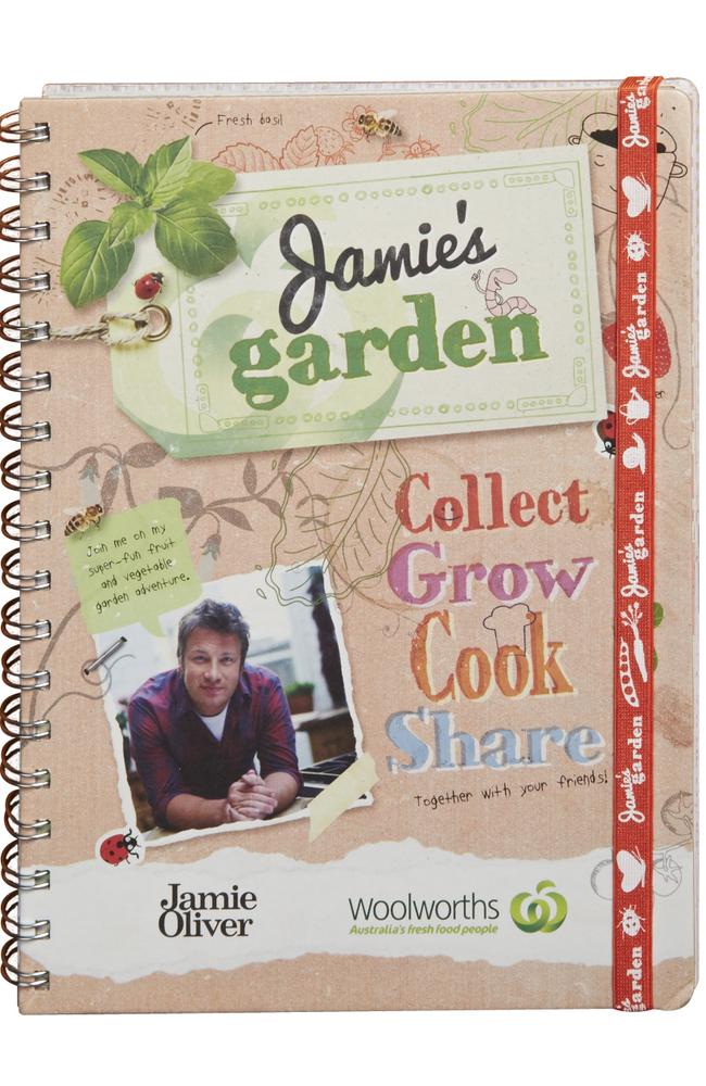 Jamie Olivers scrapbook is $5 in Woolworths stores. Customers receive four stickers for every $20 spent.