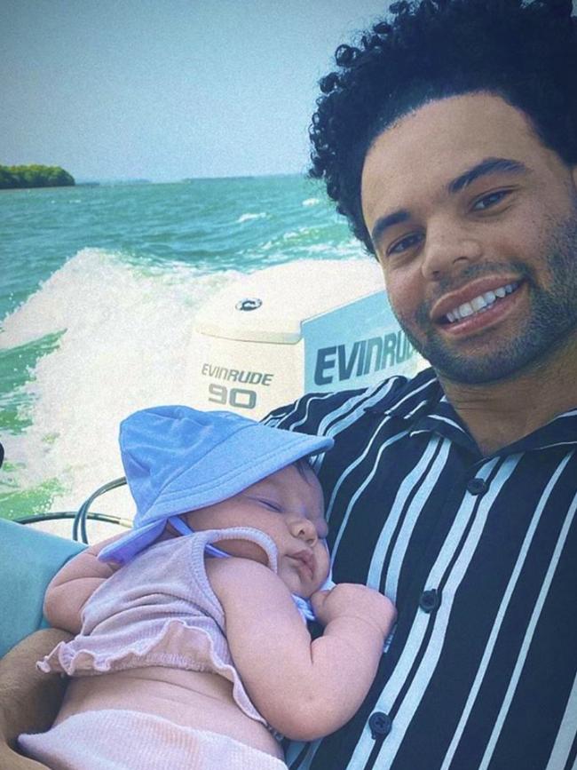 Jason Johannisen posts a picture of himself with his new daughter on Instagram.