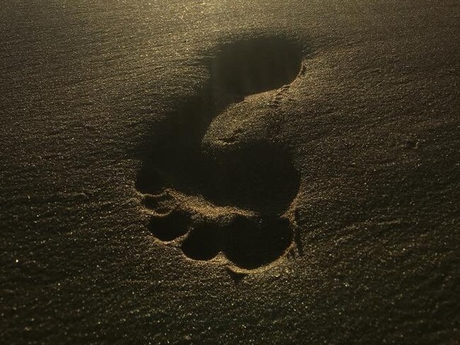 Footprints in the sand during a 5.30am walk along beautiful Scarness Beach.