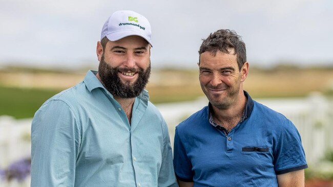 Will Clarken (left) and Niki O'Shea (right) after chasing their first Adelaide trainers premiership. Picture: X