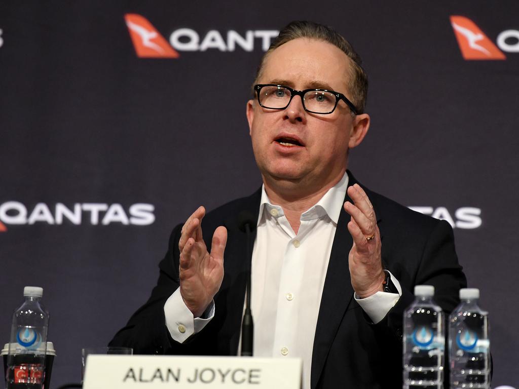 Qantas CEO Alan Joyce delivered the airline’s FY20 results today. Picture: AAP Image/Bianca De Marchi.