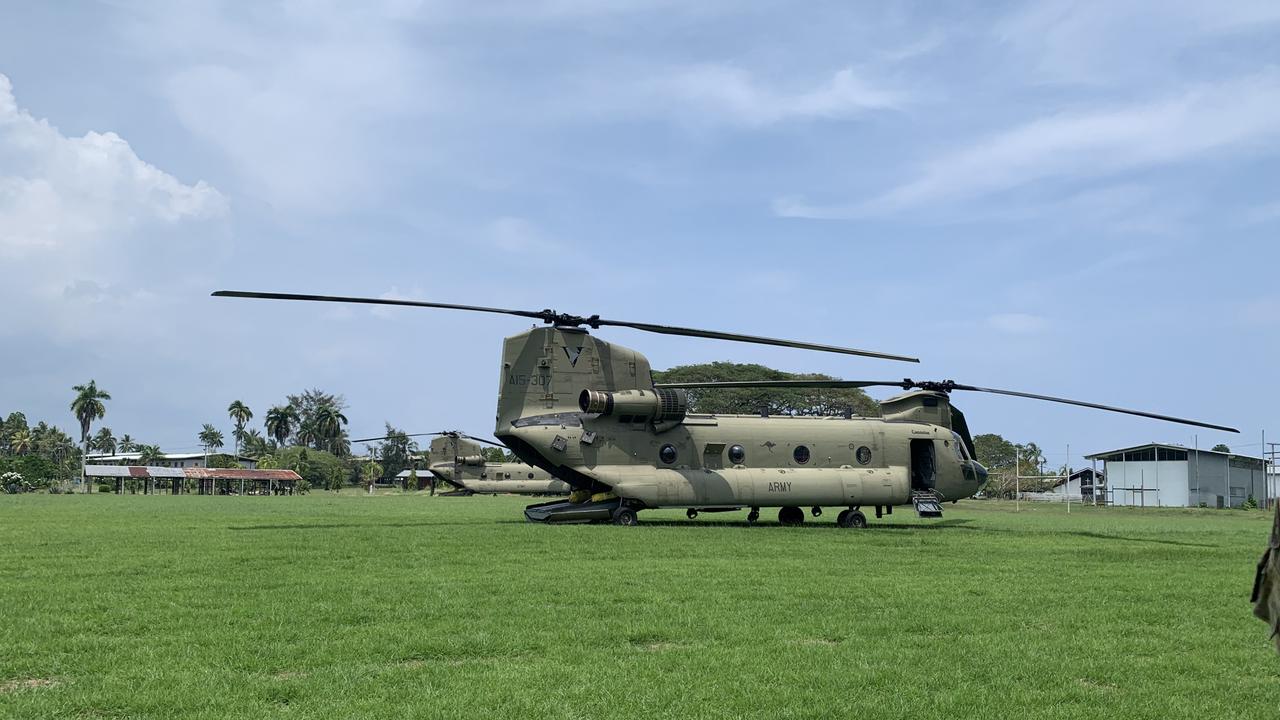 A chinook from the 5th Aviation Regiment at Moem Barracks in Wewak, Papua New Guinea October 18, 2024.