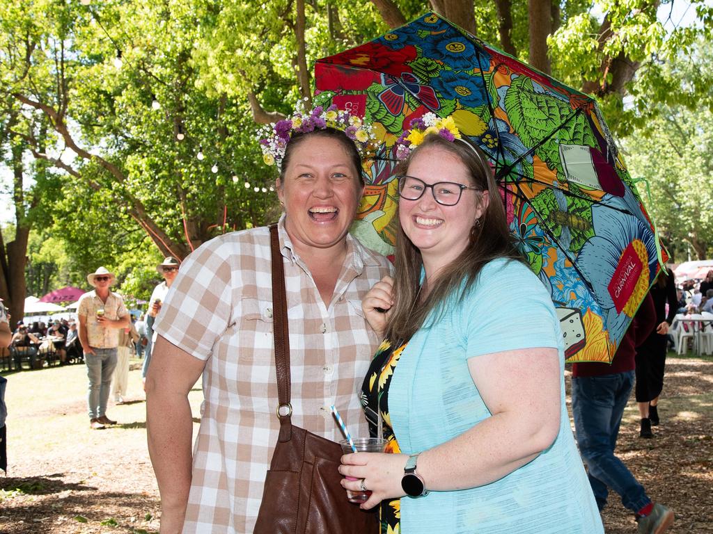 Maree Hazeldene (left) and Maddy Hensel, Toowoomba Carnival of Flowers Festival of Food and Wine, Saturday, September 14th, 2024. Picture: Bev Lacey