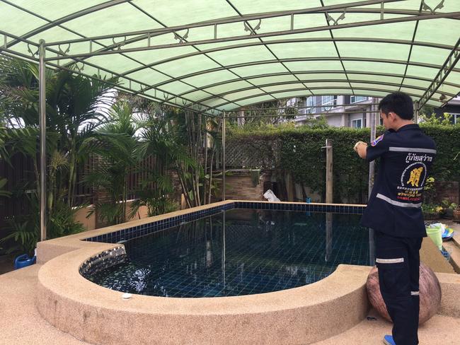 The family pool where the tragedy unfolded.